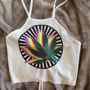 Crop top with waist tie